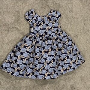 Janie and Jack Blue and metallic brocade dress, size 3